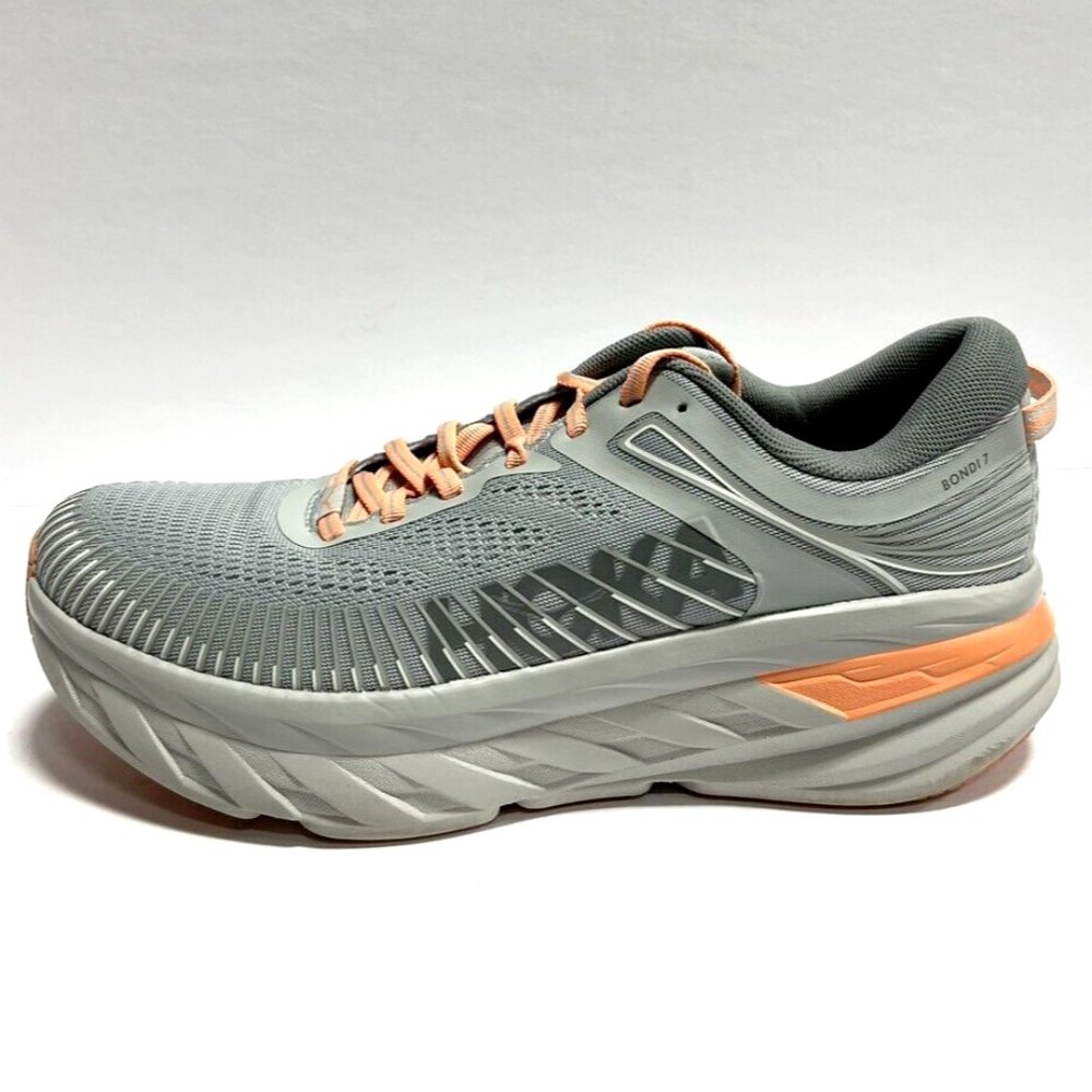 Hoka One One Womens Bondi 7 Running Shoe Gray Size 10 M